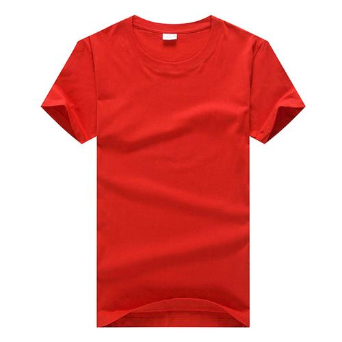2019红色98棉t恤普梳圆领180克时尚纯色打底圆领t恤厂家现货批发